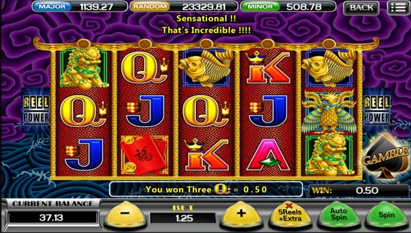 5 Dragons on a mobile screen in the ACE333 app
