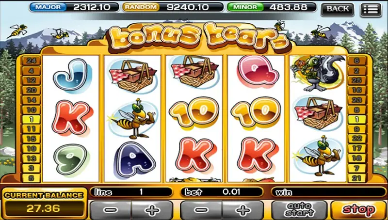 Bet controls in Bonus Bears
