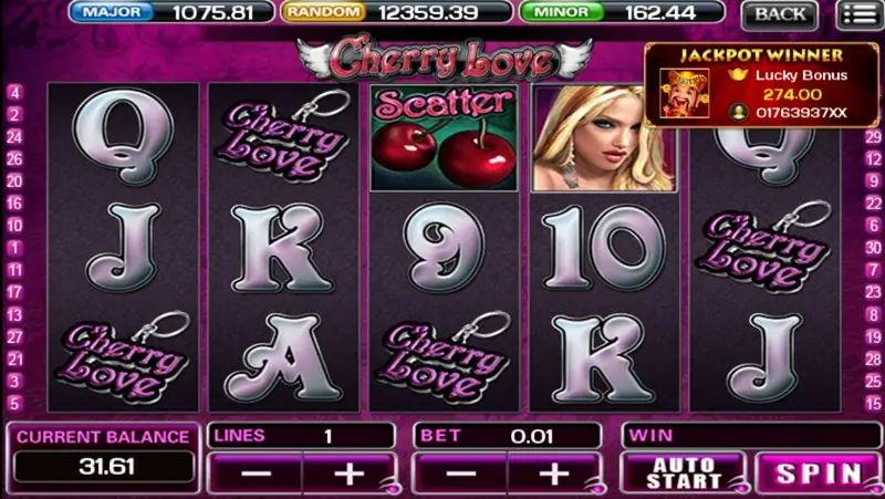 Cherry Love paytable page covering the special symbols