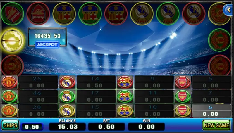 Football Boys arcade game title screen with players on a pitch