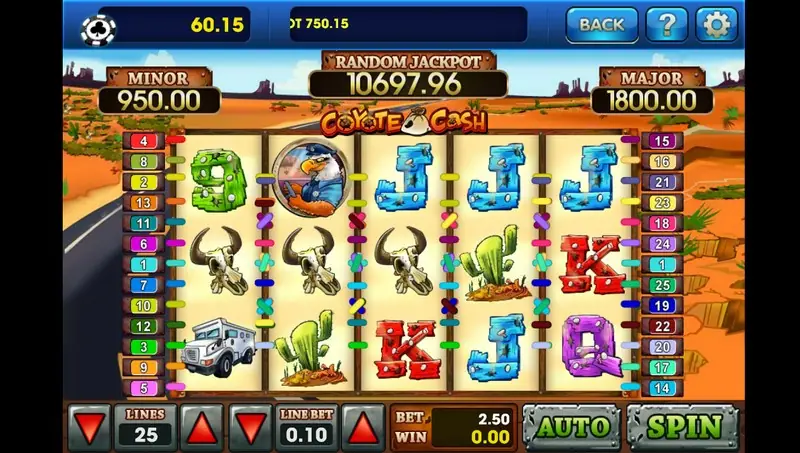 Coyote Cash reels on 3Win8 with the coyote character symbol