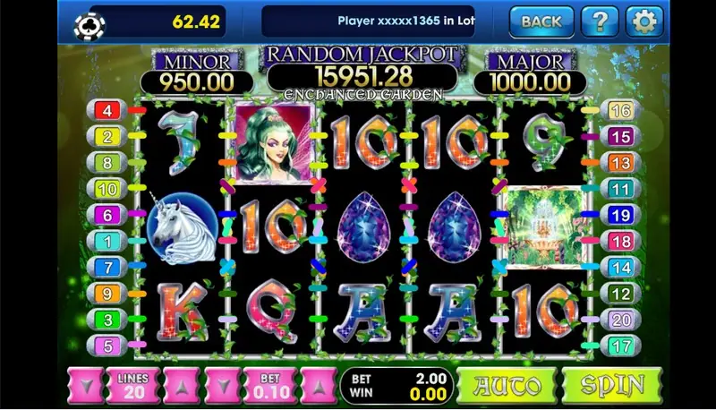 Enchanted Garden reels with unicorn and fairy symbols