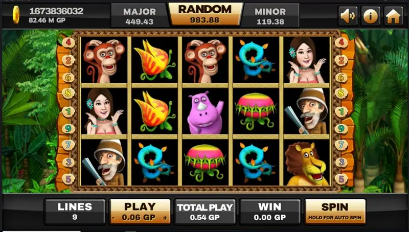 Huga slot on Joker123 with jungle creature symbols on the reels