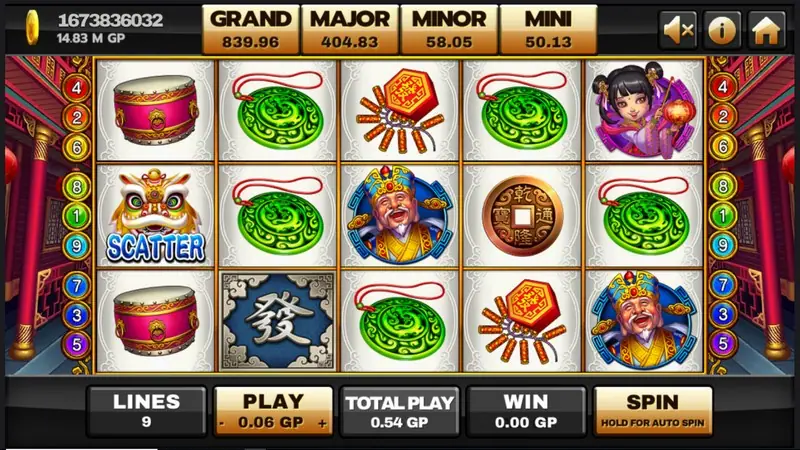 Lucky God 2 jackpot display on the game screen