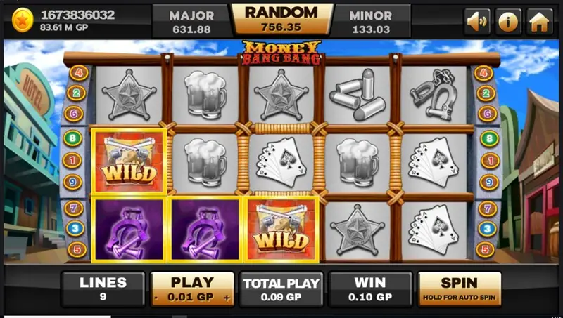 Money Bang Bang paytable showing symbol values