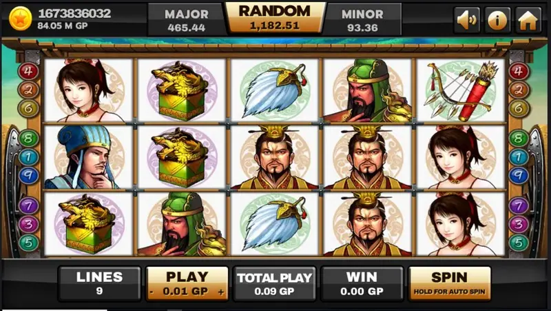 Three Kingdoms slot on Joker123 with ancient Chinese warriors on the reels