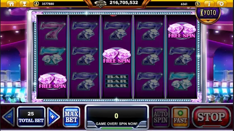 Classic Diamond reels in a casino machine style frame
