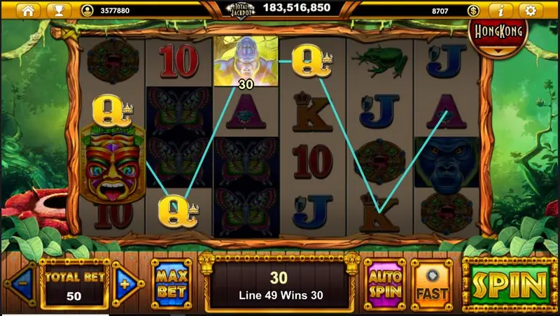 Gorillas Tribe paytable page on the Live22 app