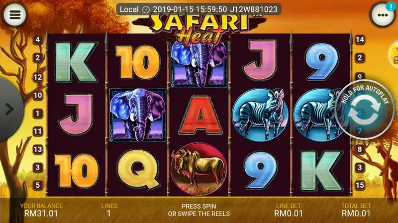 Safari Heat winning spin on LPE88 with the gamble button available