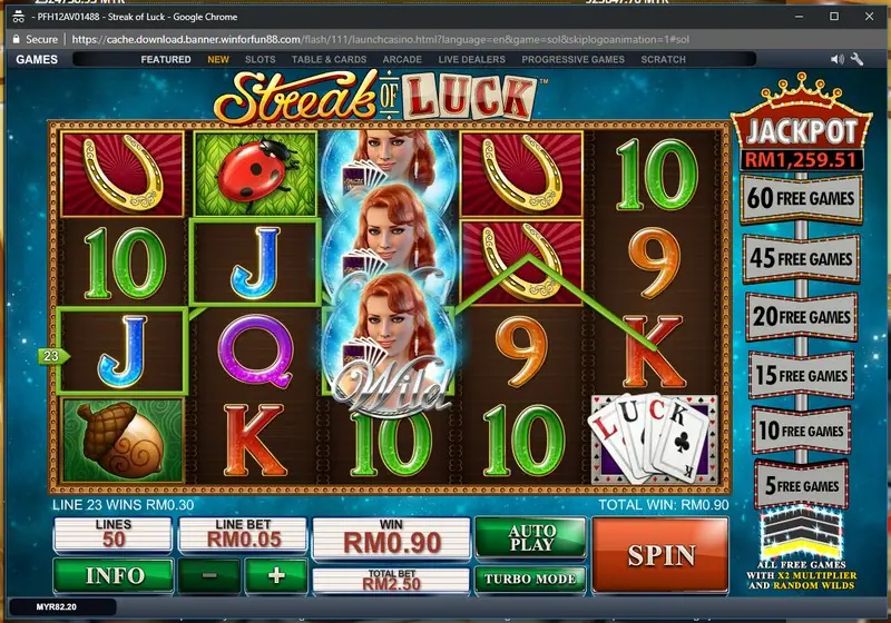 Streak of Luck dice bonus with the dice ready to roll
