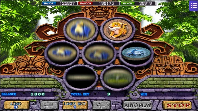 Amazon Jungle jungle animal symbols lined up on the reels