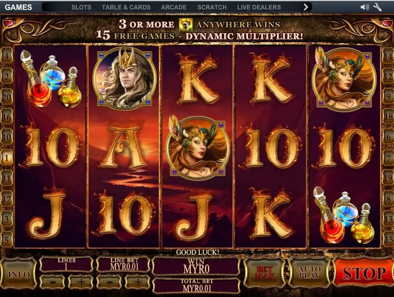 Dragon Kingdom line win with two character symbols