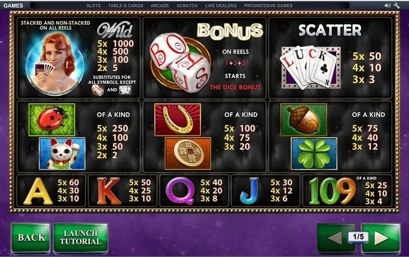 Streak of Luck reels with a wild completing a winning line