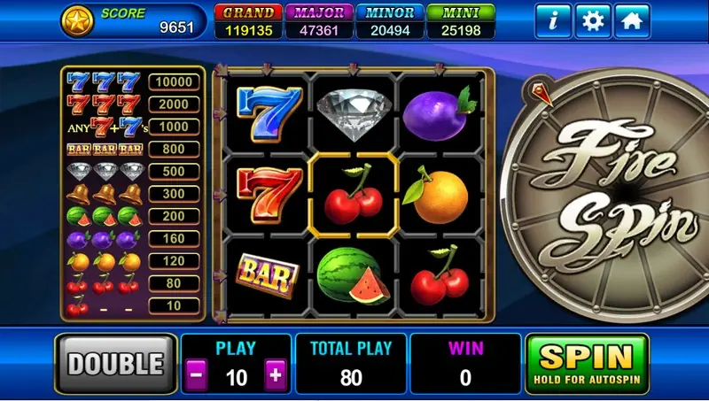 Fire Spin fantasy slot with flame effects around the reels