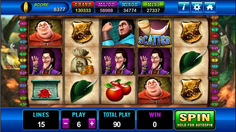 Robin Hood slot on Play8oy with Sherwood Forest reels and card symbols