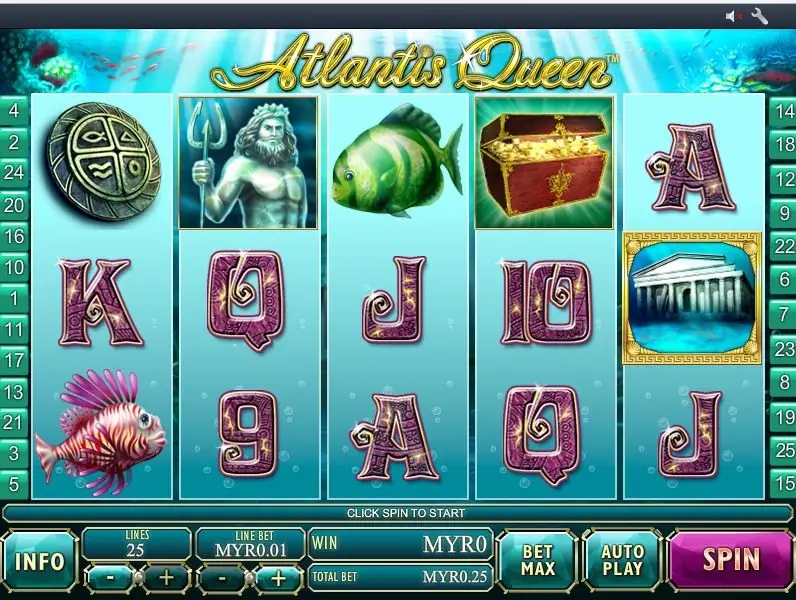Atlantis Queen slot on Rollex11 with an underwater coral reef
