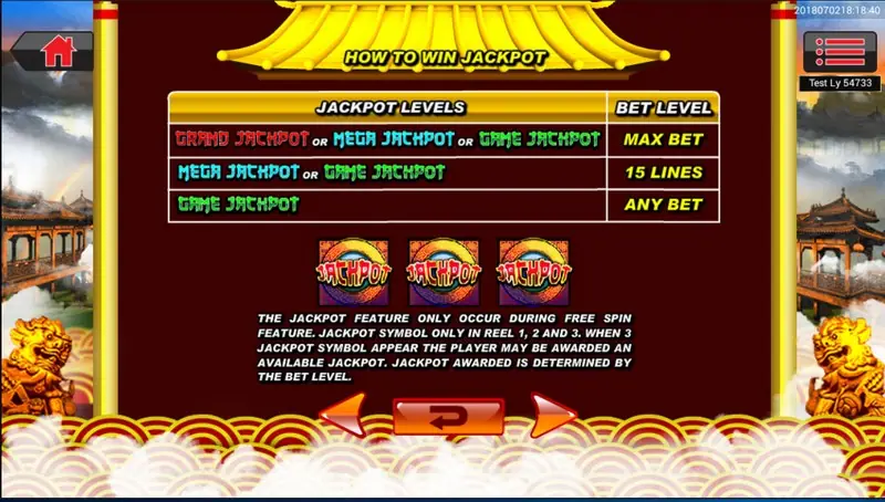 Big Prosperity bet settings showing coin value and coins per line