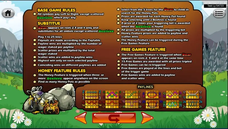 Park ranger symbols lined up on the Bonus Bear reels