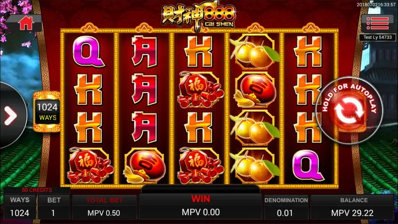 Cai Shen 888 slot on Sky777 with the God of Wealth theme on the reels