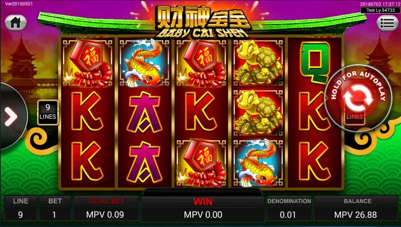 Baby Cai Shen slot on Sky777 with the baby god of wealth above the reels